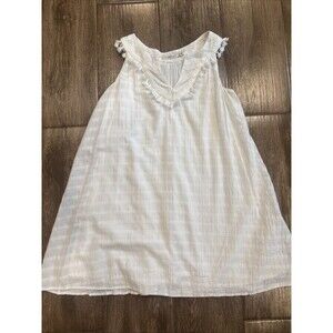 Vineyard Vines Sleeveless White Swing Mini Dress Seersucker Women's Size XXS